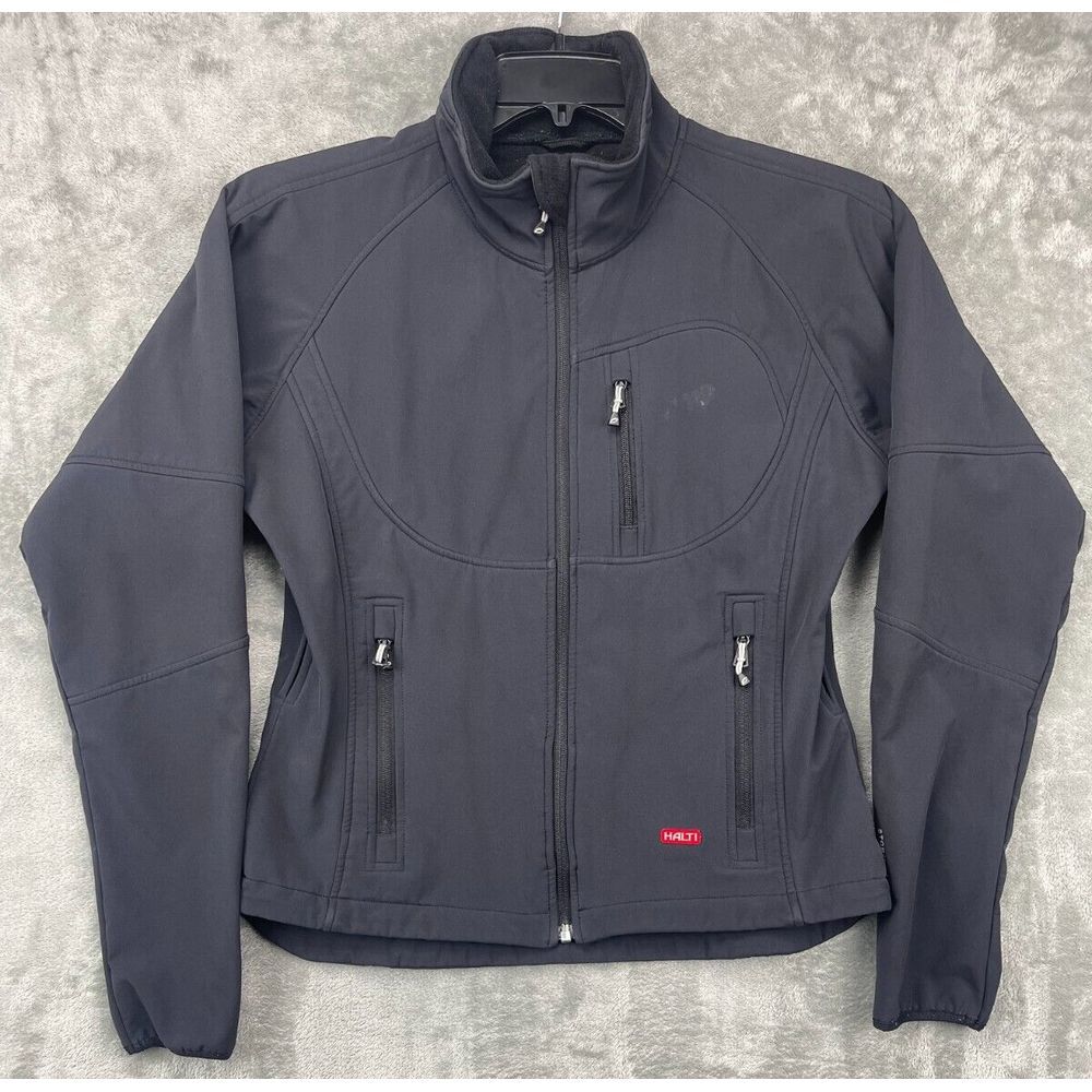 Halti Women's Size 38 Jacket Storm Wall Soft Shell Black Long Sleeve‎ Full Zip